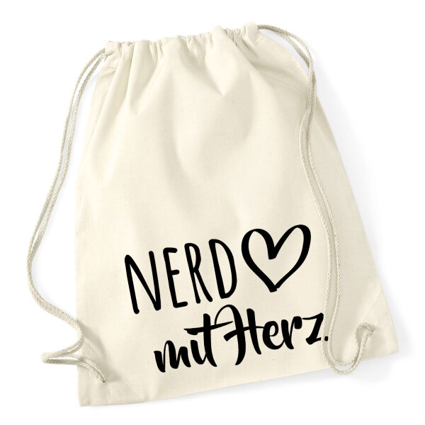 Turnbeutel Nerd mit Herz 12 Liter