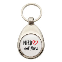 Schlüsselanhänger Nerd mit Herz