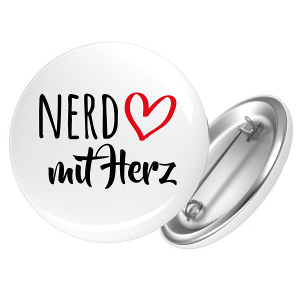 Button Nerd mit Herz