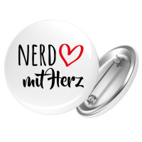 Button Nerd mit Herz