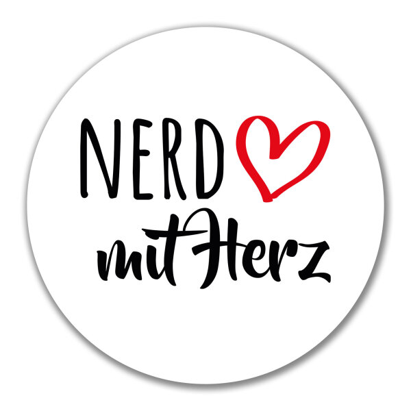 Aufkleber Nerd mit Herz 10cm Sticker