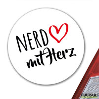 Aufkleber Nerd mit Herz 10cm Sticker