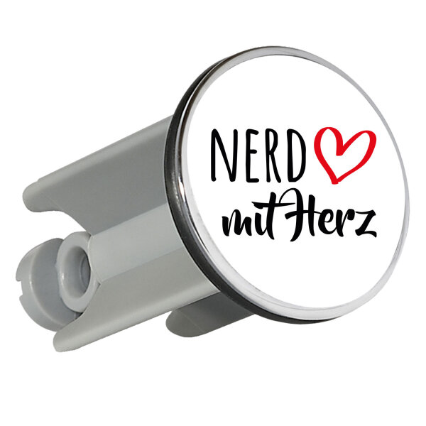 Waschbeckenstöpsel Nerd mit Herz 4cm Abflussstopfen