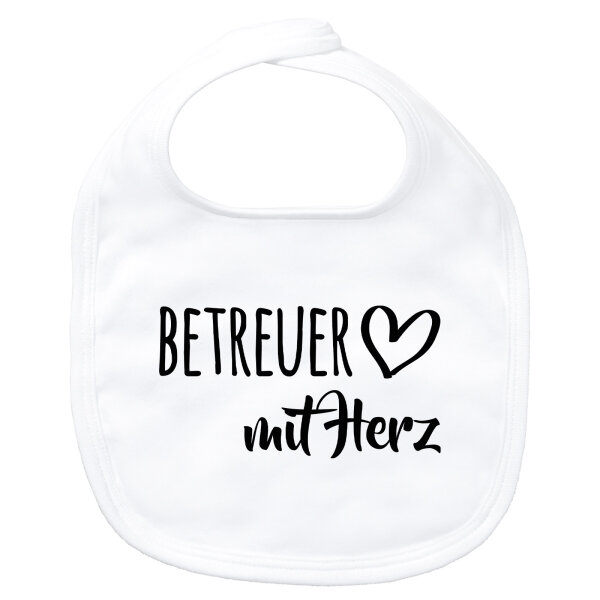 Baby Lätzchen Betreuer mit Herz Klettverschluss