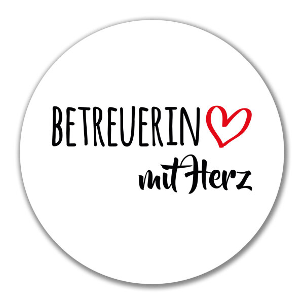 Aufkleber Betreuerin mit Herz 10cm Sticker