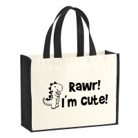 Jutetasche T-Rex I`m cute 21 Liter Black
