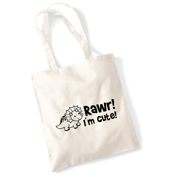 Jutebeutel Triceratops I`m cute 10 Liter