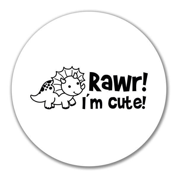 Aufkleber Triceratops I`m cute 10cm Sticker