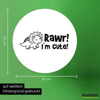 Aufkleber Triceratops I`m cute 10cm Sticker