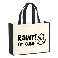 Jutetasche Baby Dino I`m cute 21 Liter Black