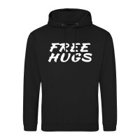 Unisex Hoodie Free Hugs Schriftzug Größe S-3XL