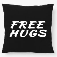 Kissen Free Hugs Schriftzug 40x40cm