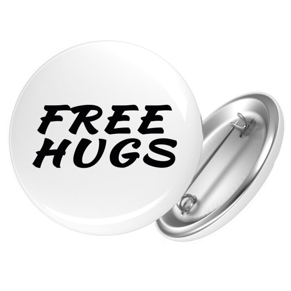 Button Free Hugs Schriftzug