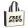 Jutetasche Free Hugs Schriftzug 21 Liter Black