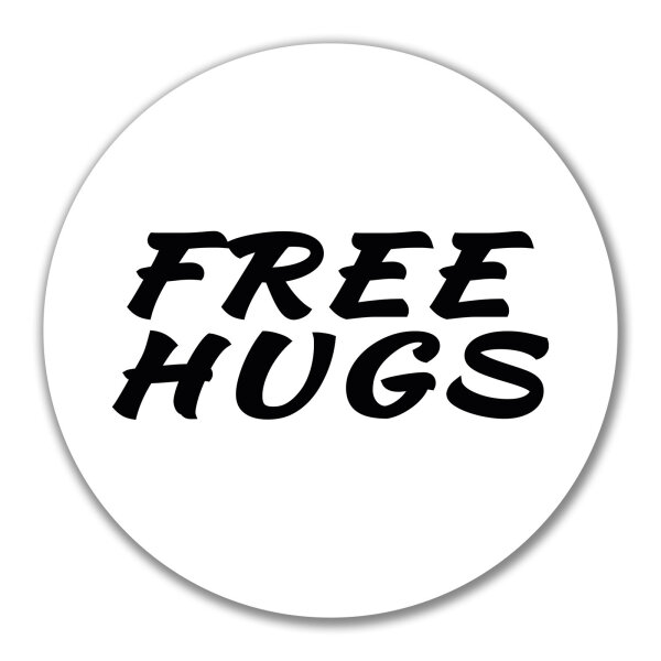 Aufkleber Free Hugs Schriftzug 10cm Sticker