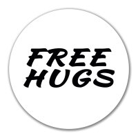 Aufkleber Free Hugs Schriftzug 10cm Sticker