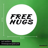 Aufkleber Free Hugs Schriftzug 10cm Sticker