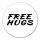 Aufkleber Free Hugs Schriftzug 10cm Sticker