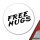 Aufkleber Free Hugs Schriftzug 10cm Sticker