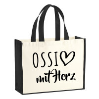 Jutetasche Ossi mit Herz 21 Liter Black