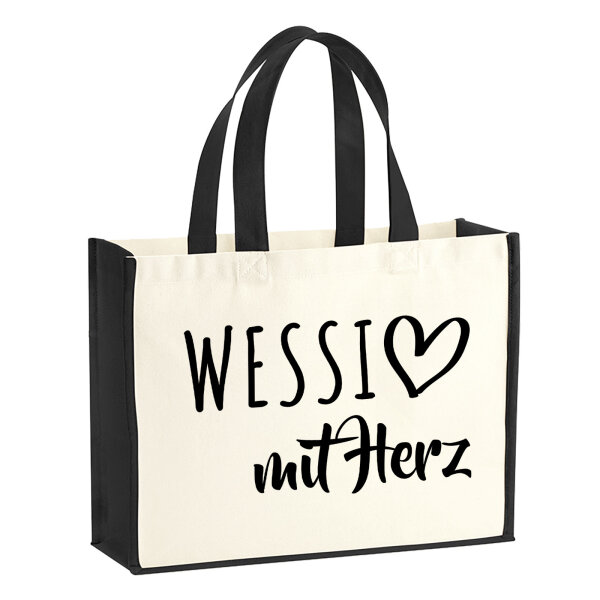 Jutetasche Wessi mit Herz 21 Liter Black