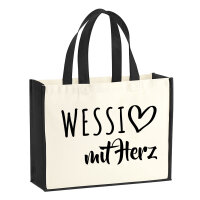 Jutetasche Wessi mit Herz 21 Liter Black