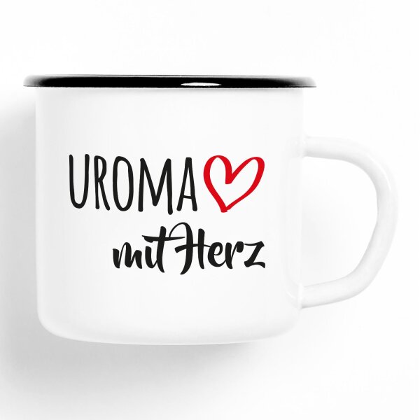 Emaille Tasse Uroma Vintage 300ml