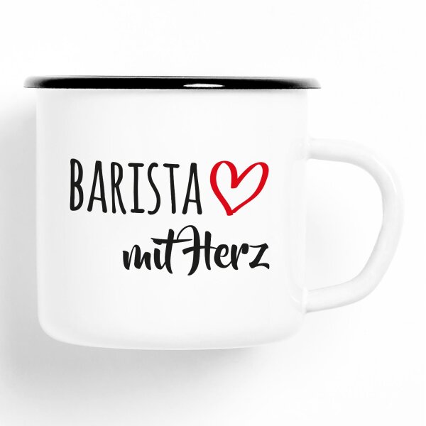 Emaille Tasse Barista Vintage 300ml