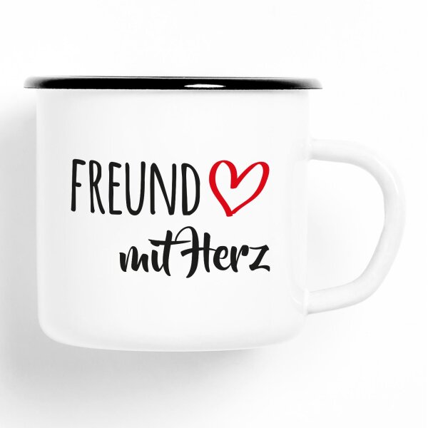 Emaille Tasse Freund Vintage 300ml