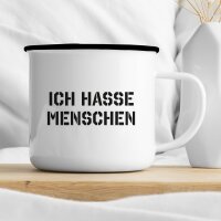 Emaille Tasse ICH HASSE MENSCHEN Vintage 300ml