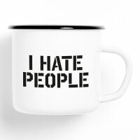 Emaille Tasse I HATE PEOPLE Vintage 300ml