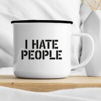Emaille Tasse I HATE PEOPLE Vintage 300ml