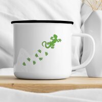 Emaille Tasse Gecko Tapsen Vintage 300ml