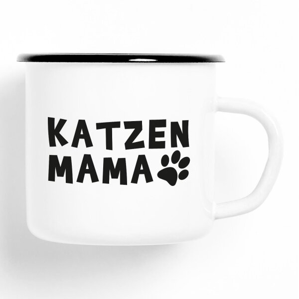 Emaille Tasse Katzenmama Vintage 300ml