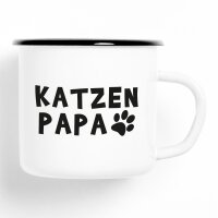 Emaille Tasse Katzenpapa Vintage 300ml