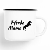 Emaille Tasse Pferdemama Vintage 300ml