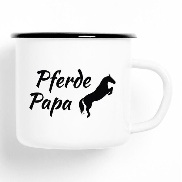 Emaille Tasse Pferdepapa Vintage 300ml