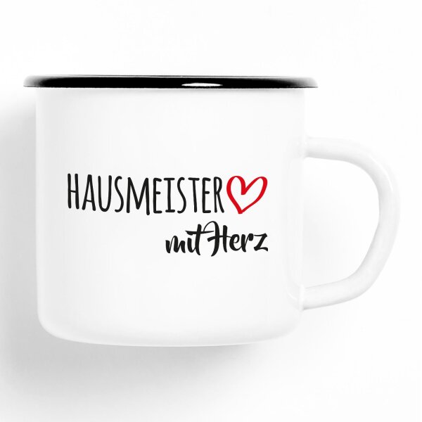 Emaille Tasse Hausmeister Vintage 300ml