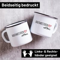 Emaille Tasse Hausmeisterin Vintage 300ml