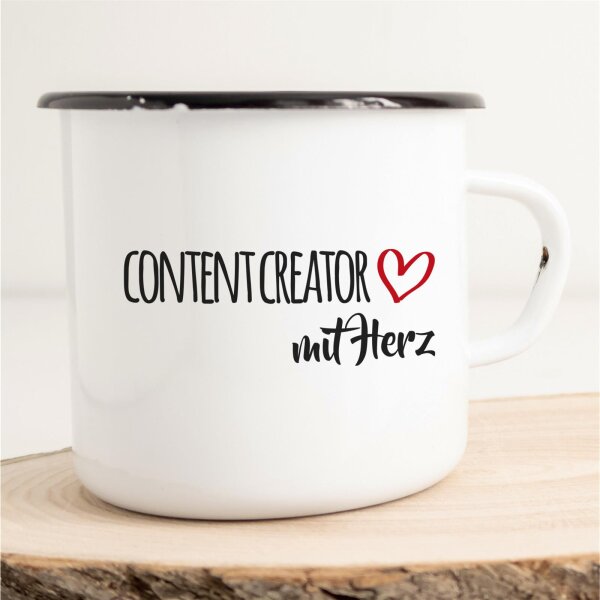 Emaille Tasse Content Creator Vintage 300ml
