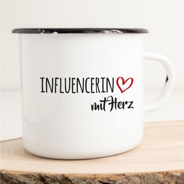 Emaille Tasse Influencerin Vintage 300ml