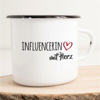 Emaille Tasse Influencerin Vintage 300ml
