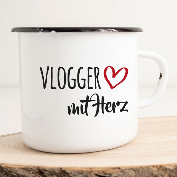 Emaille Tasse Vlogger Vintage 300ml