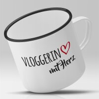 Emaille Tasse Vloggerin Vintage 300ml