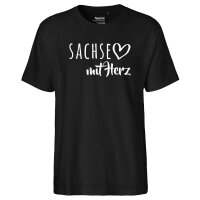 Herren T-Shirt Sachse mit Herz Größe S-3XL