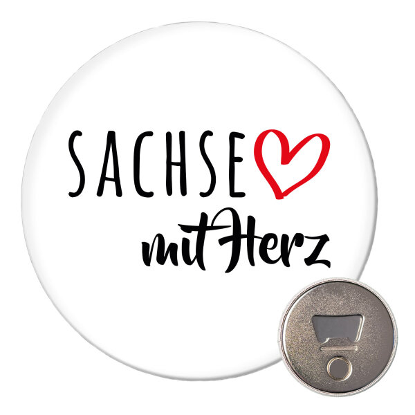 Magnet Sachse mit Herz 59mm Kühlschrankmagnet Flaschenöffner