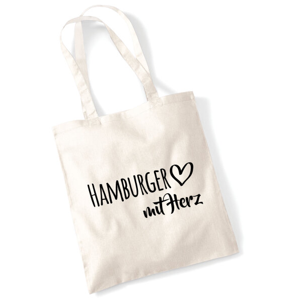 Jutebeutel Hamburger mit Herz 10 Liter
