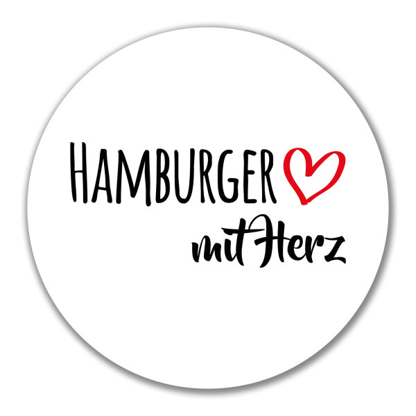 Aufkleber Hamburger mit Herz 10cm Sticker
