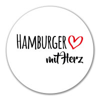 Aufkleber Hamburger mit Herz 10cm Sticker