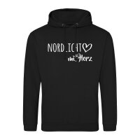 Unisex Hoodie Nordlicht mit Herz Größe S-3XL